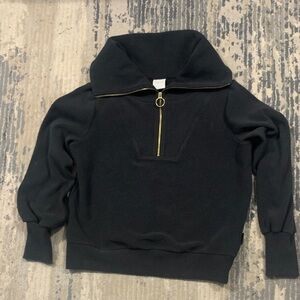 Black Varley Half-Zip Pullover with Gold Zipper